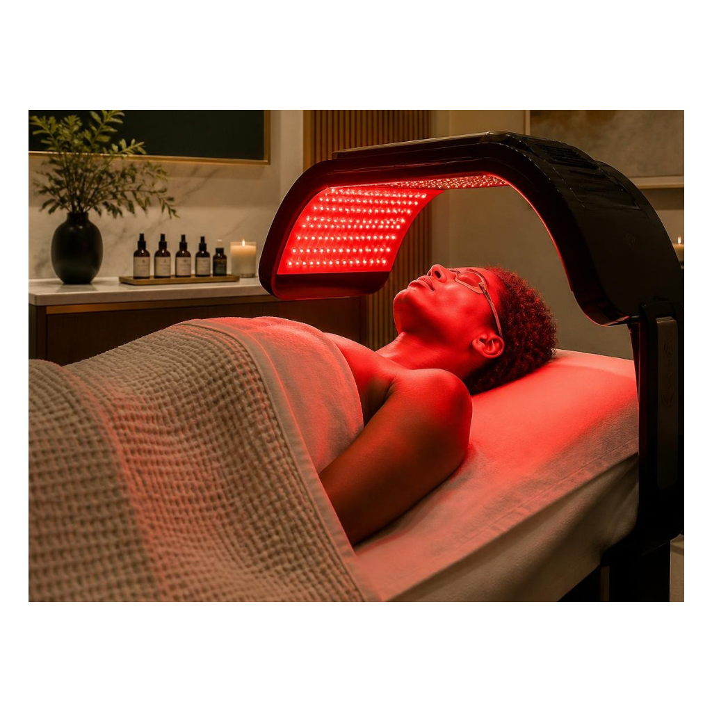 Red and near-infrared light therapy treatment room